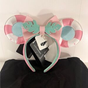 Disney Loungefly Minnie Mouse Vacation Pool Float Ears Headband NWT Tropical